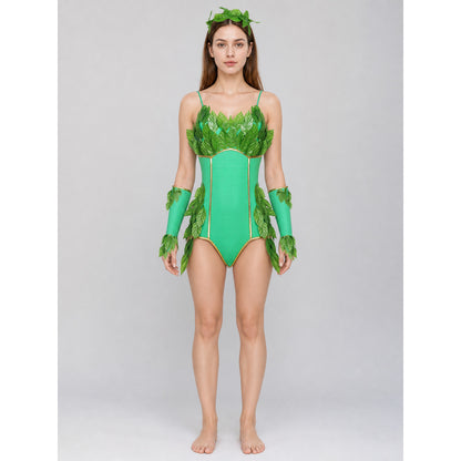 Carnival Costume: Bodysuit, Headband, and Arm Warmers on-model view