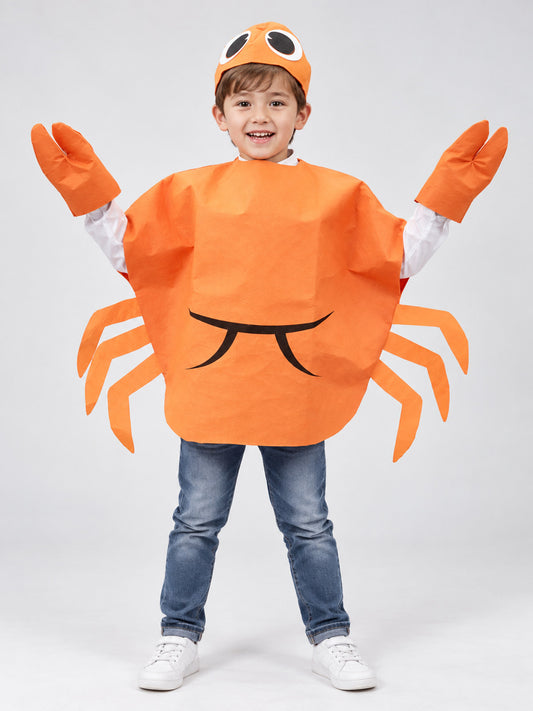 Orange Crab Kids' Carnival Costume with Hat