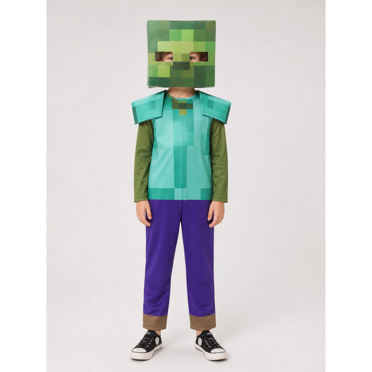 Minecraft Character Pixel Costume for Cosplay on-model view