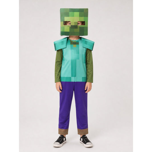 Minecraft Character Pixel Costume for Cosplay on-model view