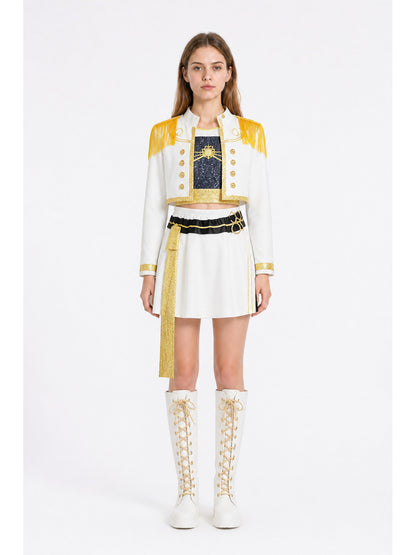 Three-Piece White and Gold Cosplay Costume main product view