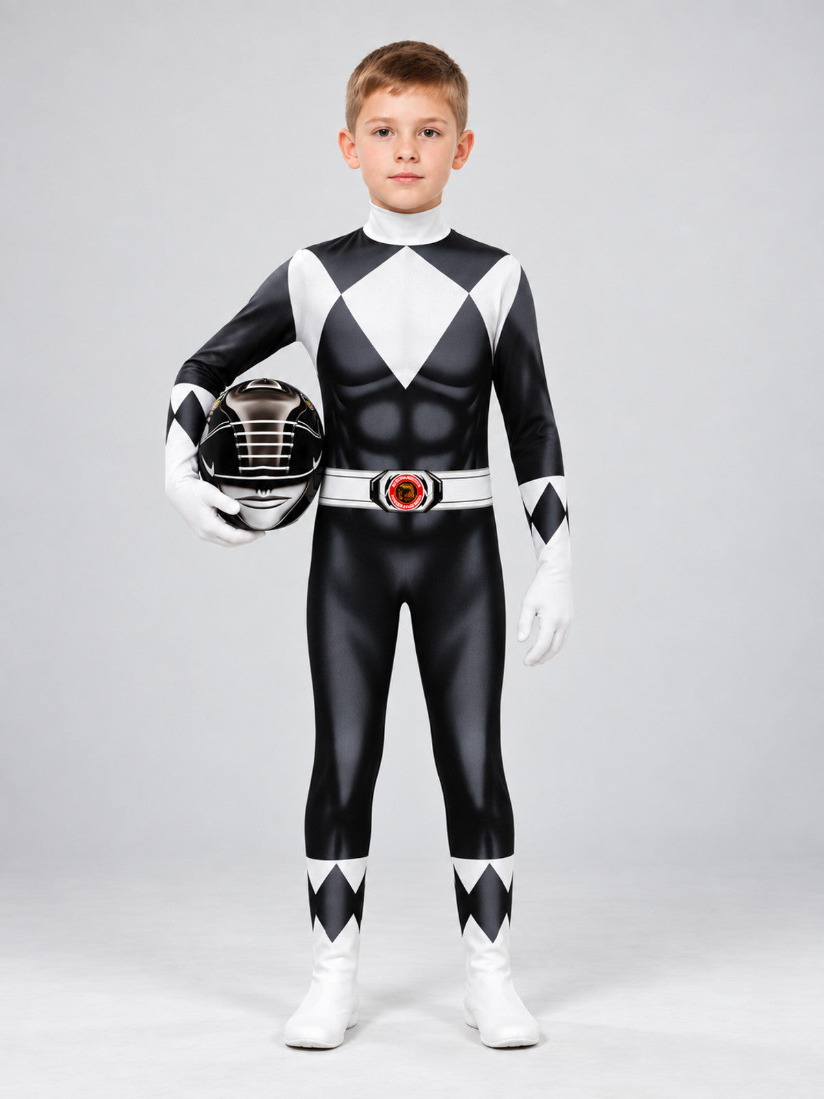 Cosplay Costume: Black Jumpsuit with White Belt