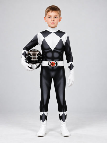 Cosplay Costume: Black Jumpsuit with White Belt