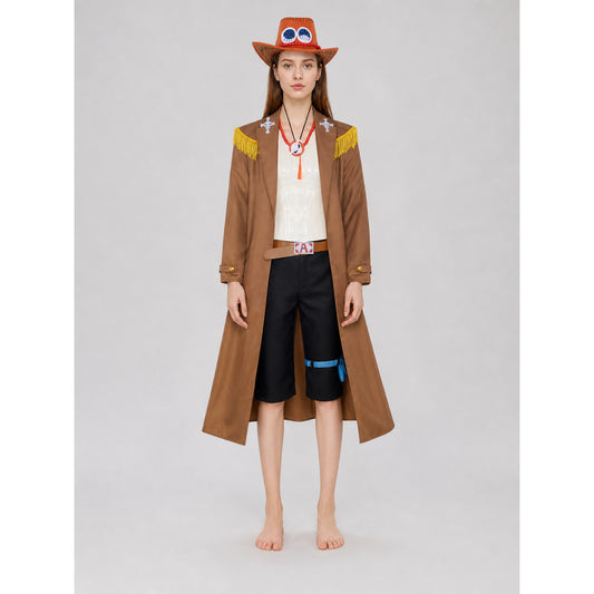 Ace One Piece Cosplay Costume with Coat and Accessories