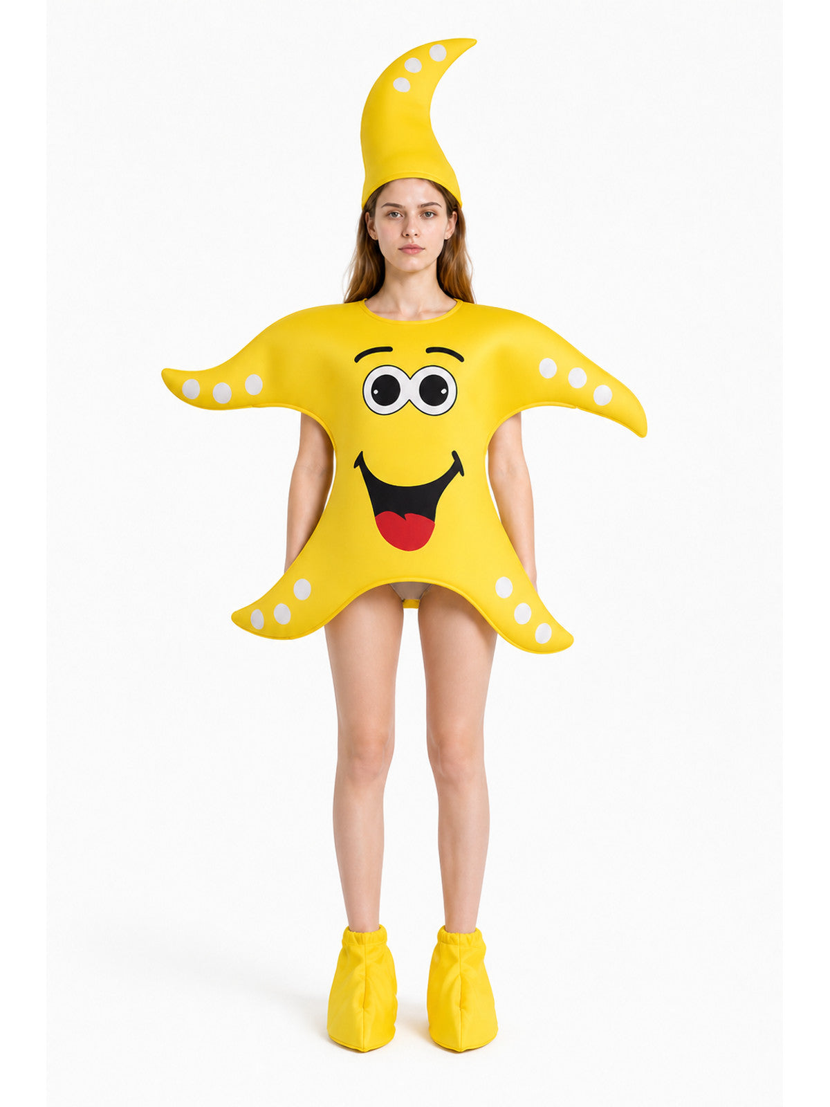 Yellow Starfish Costume with White Dots main product view