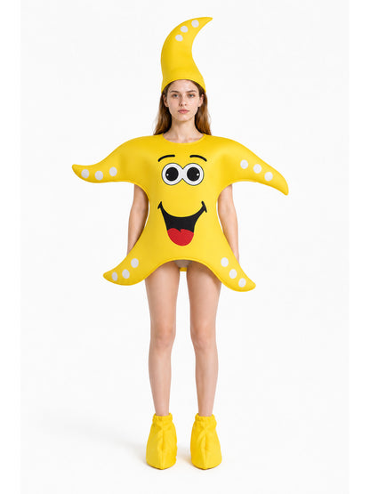 Yellow Starfish Costume with White Dots main product view