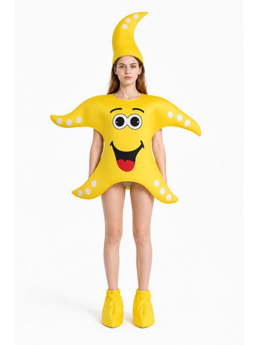 Yellow Starfish Costume with White Dots main product view