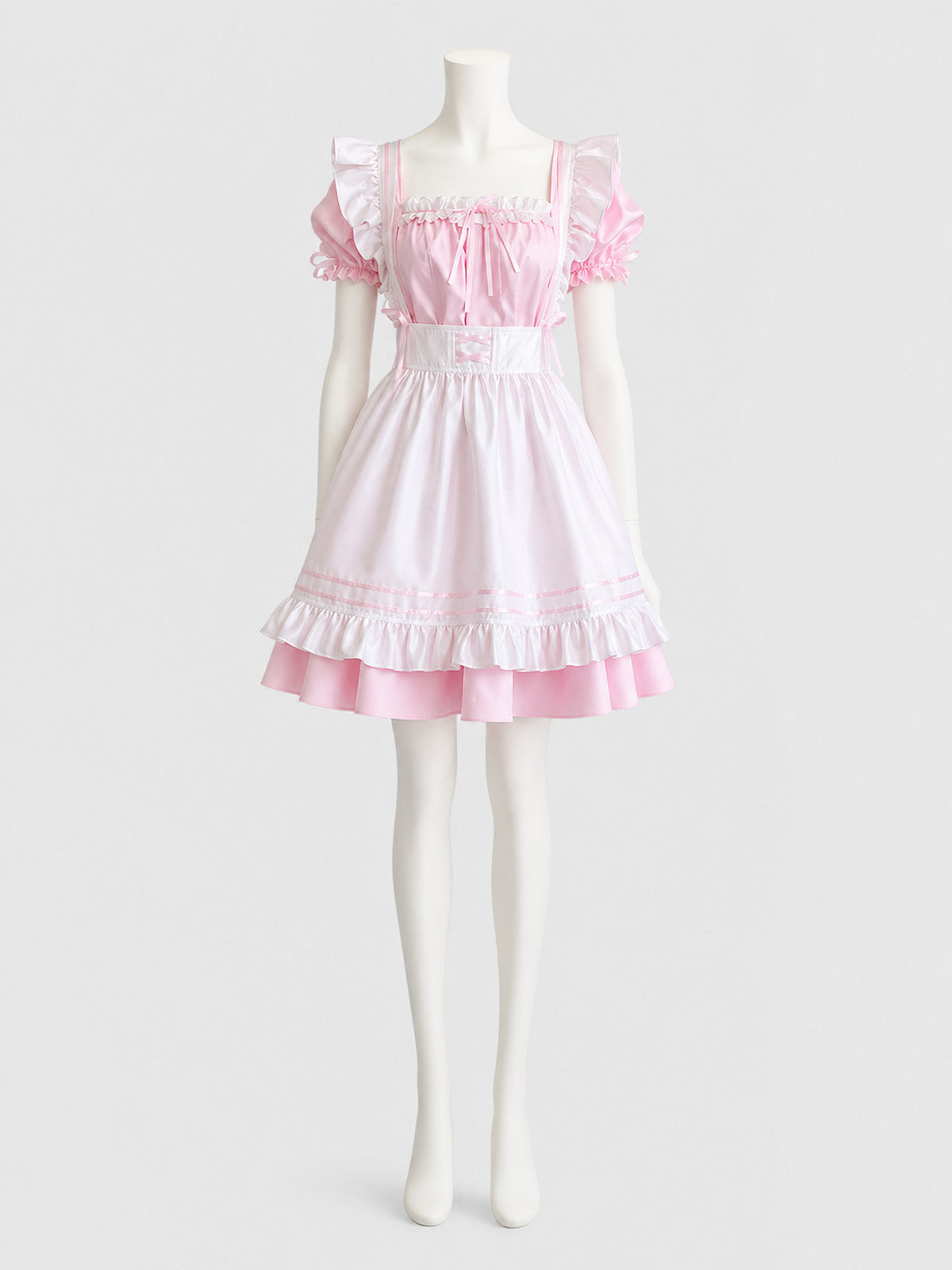 Lolita Dress with Apron and Tiered Ruffles
