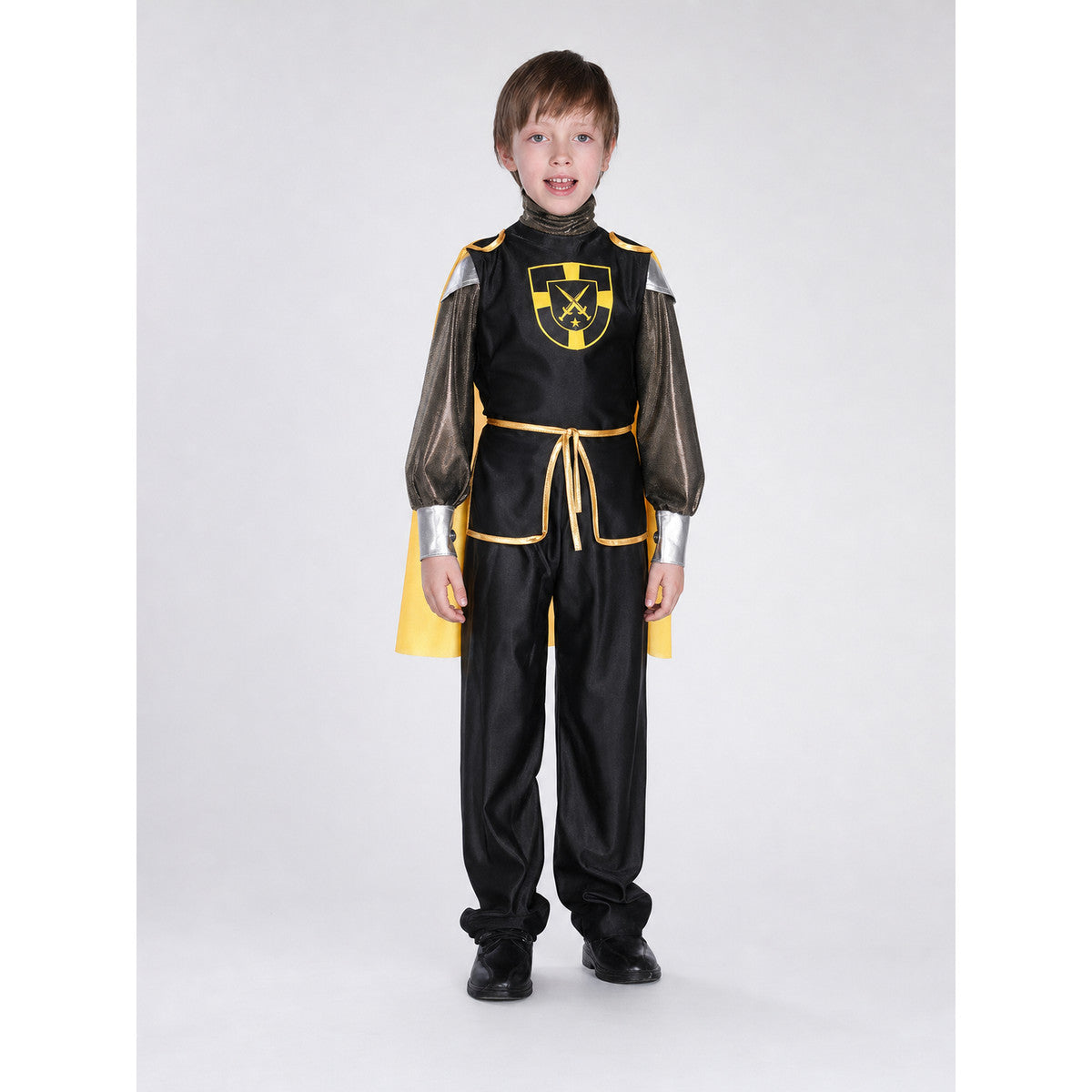 Children's knight costume with tunic, cape, and pants
