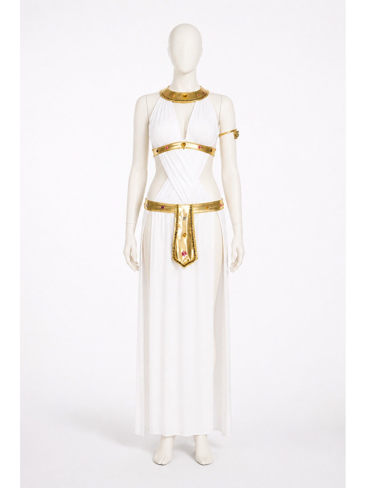Cleopatra Costume, White Dress with Gold Accents main product view