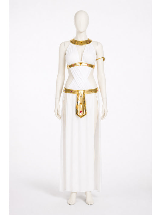Cleopatra Costume, White Dress with Gold Accents main product view