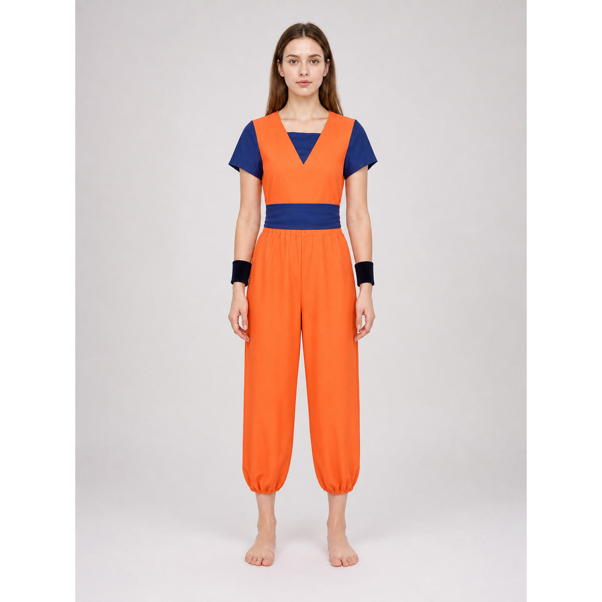 Gohan Cosplay Jumpsuit, Orange and Blue Costume