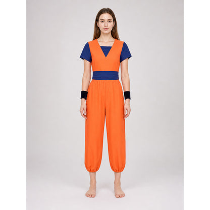 Gohan Cosplay Jumpsuit, Orange and Blue Costume