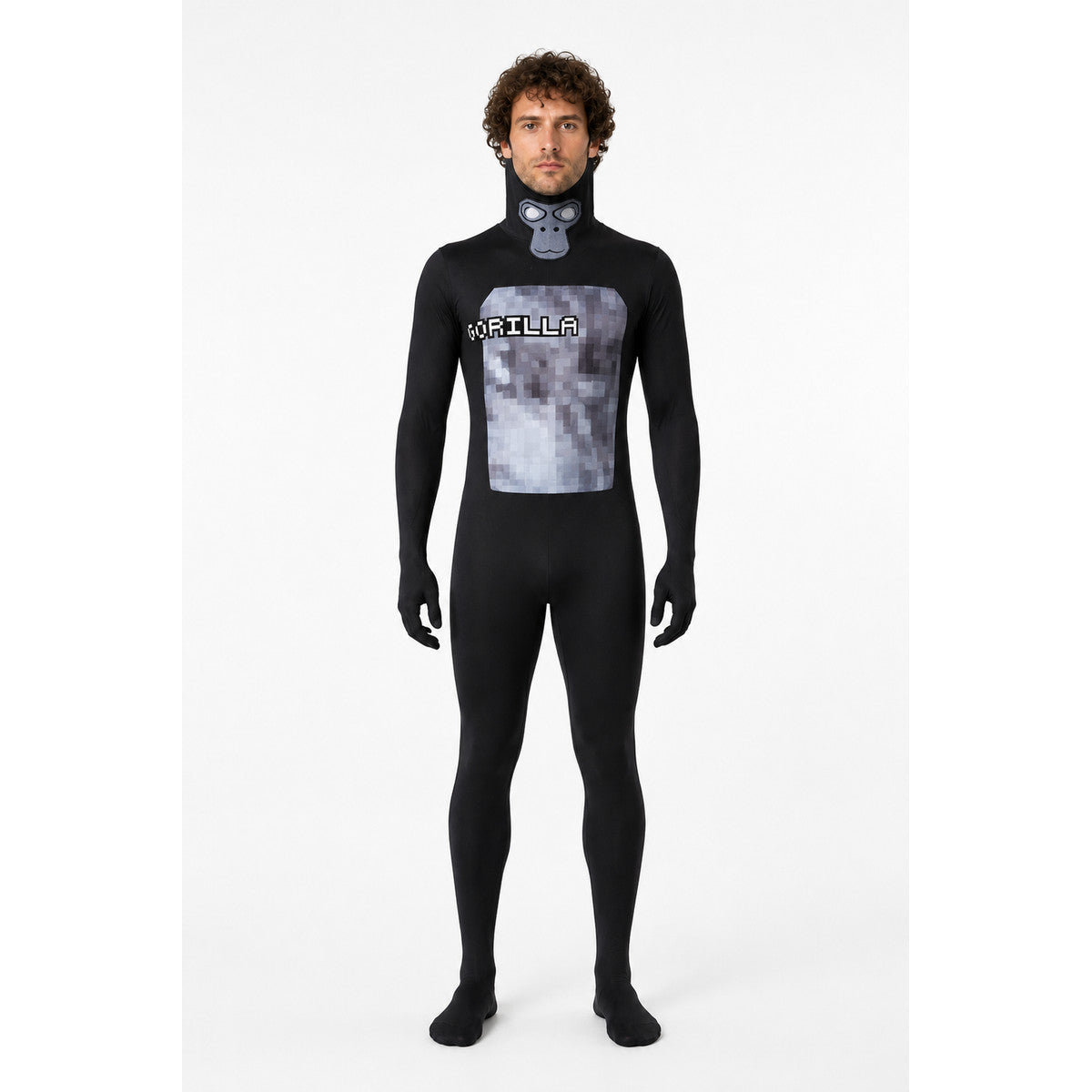 Hooded Gorilla Print Cosplay Jumpsuit main product view