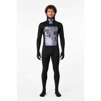 Hooded Gorilla Print Cosplay Jumpsuit main product view
