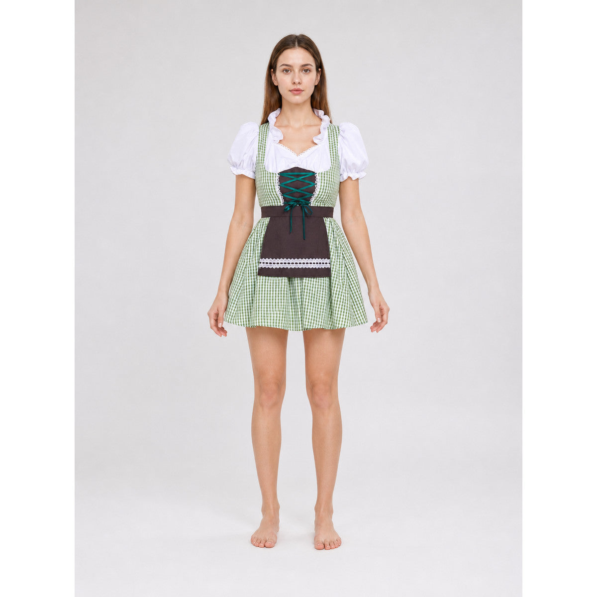 Folk-Style Costume Dress with Apron