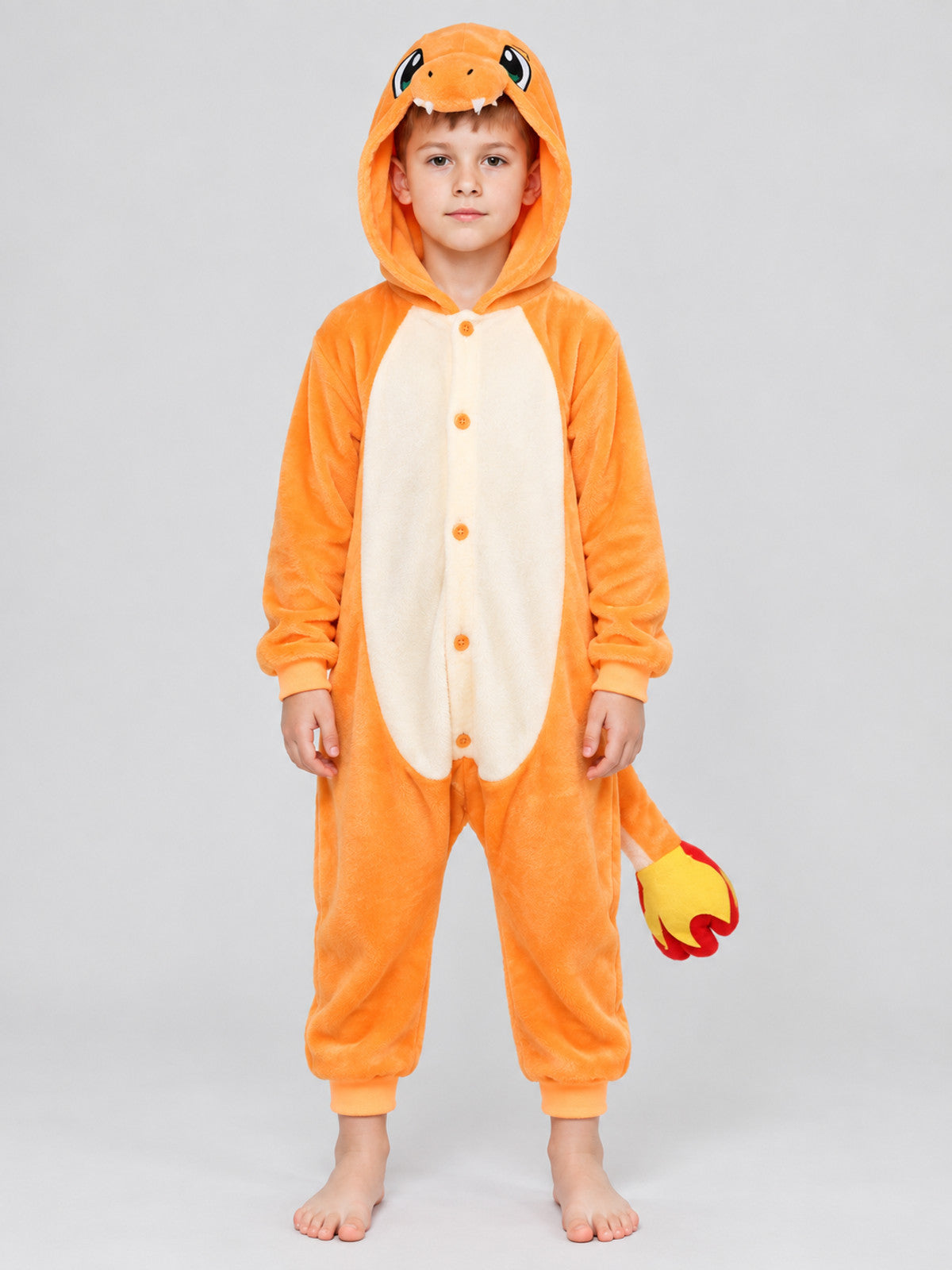 Kids Hooded Pajama Jumpsuit with Animal Face