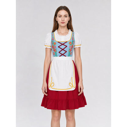 Oktoberfest-Style Folk Costume with Apron front view