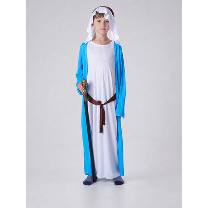 Carnival Costume Long Robe with Belt and Cape on-model view