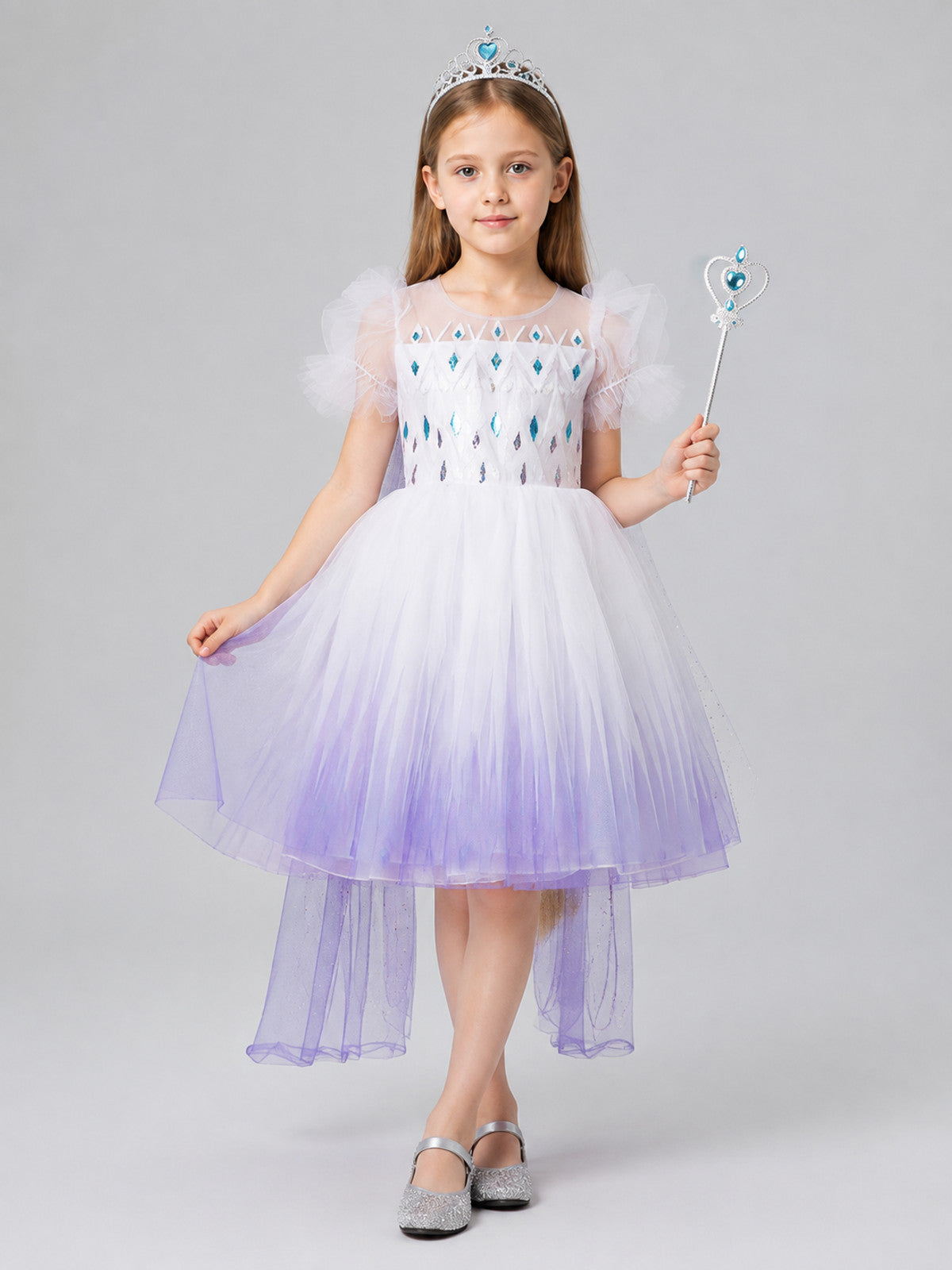 Carnival Dress with a Layered Skirt on-model view