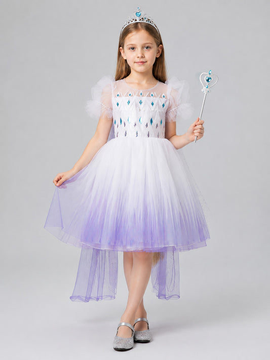 Carnival Dress with a Layered Skirt on-model view
