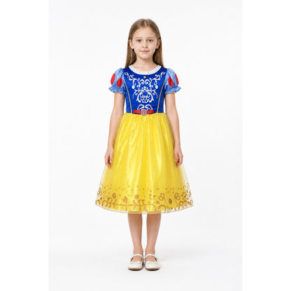 Children's Dress with Short Sleeves and a Red Belt main product view