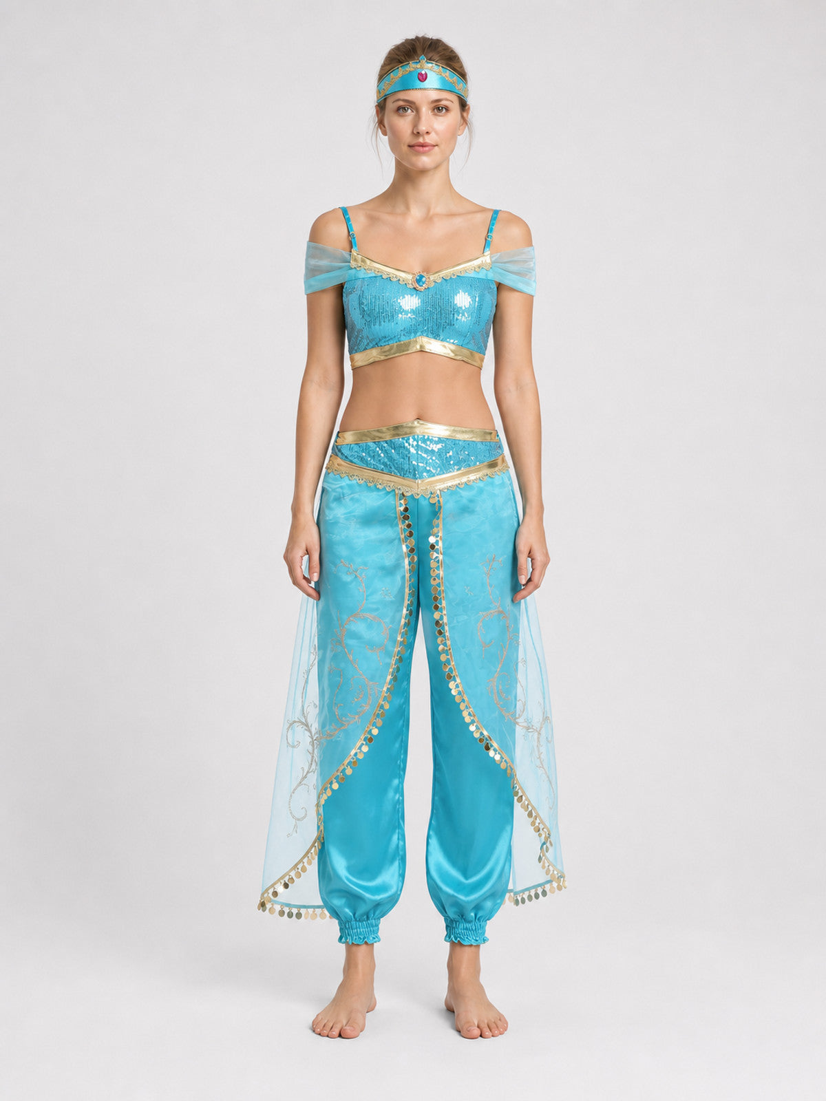 Adult Princess Jasmine Costume for Halloween on-model view
