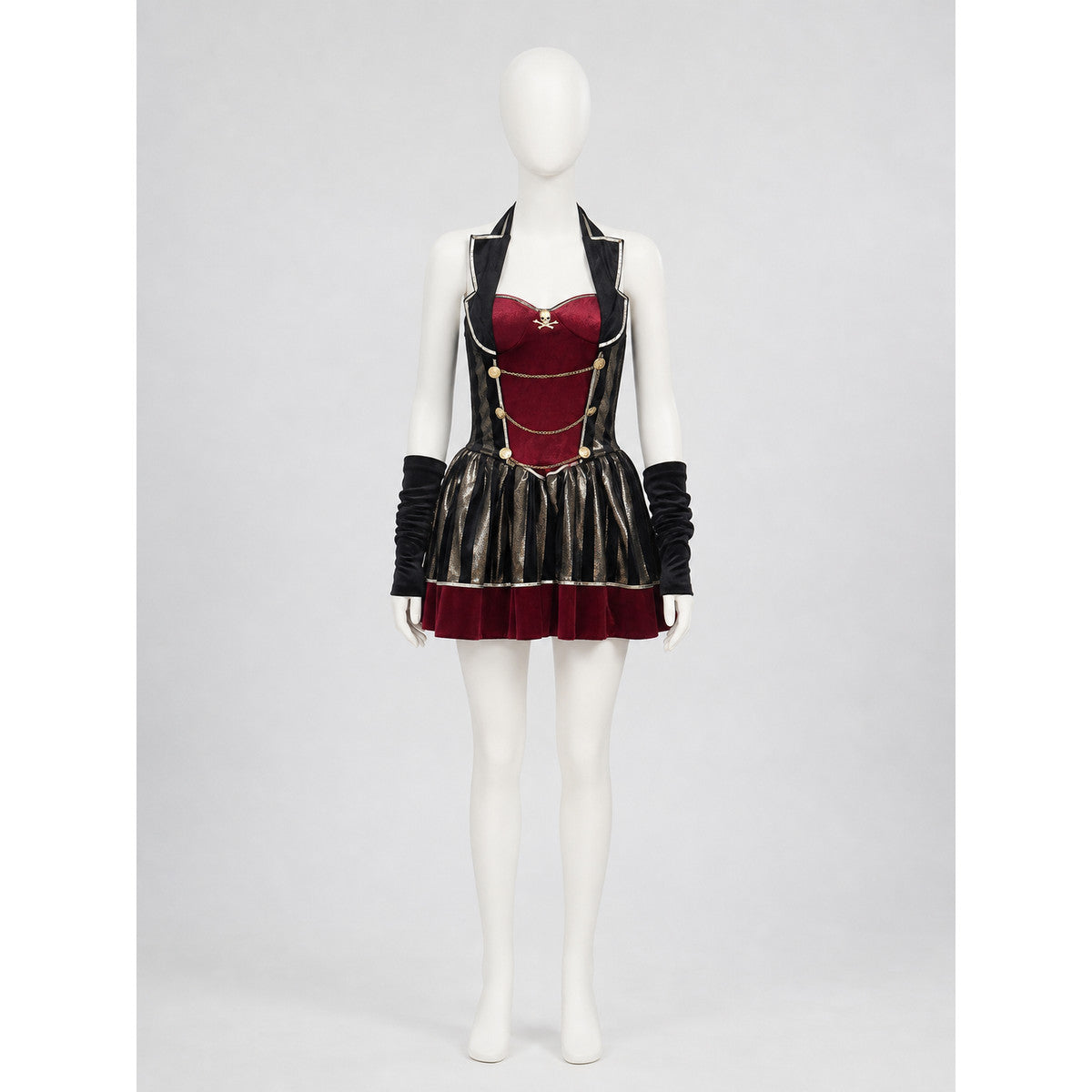 Pirate-Style Carnival Dress with Decorative Details front view