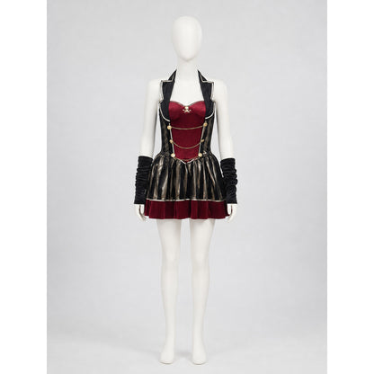 Pirate-Style Carnival Dress with Decorative Details front view