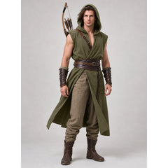 Medieval Cosplay Hooded Tunic with Belt