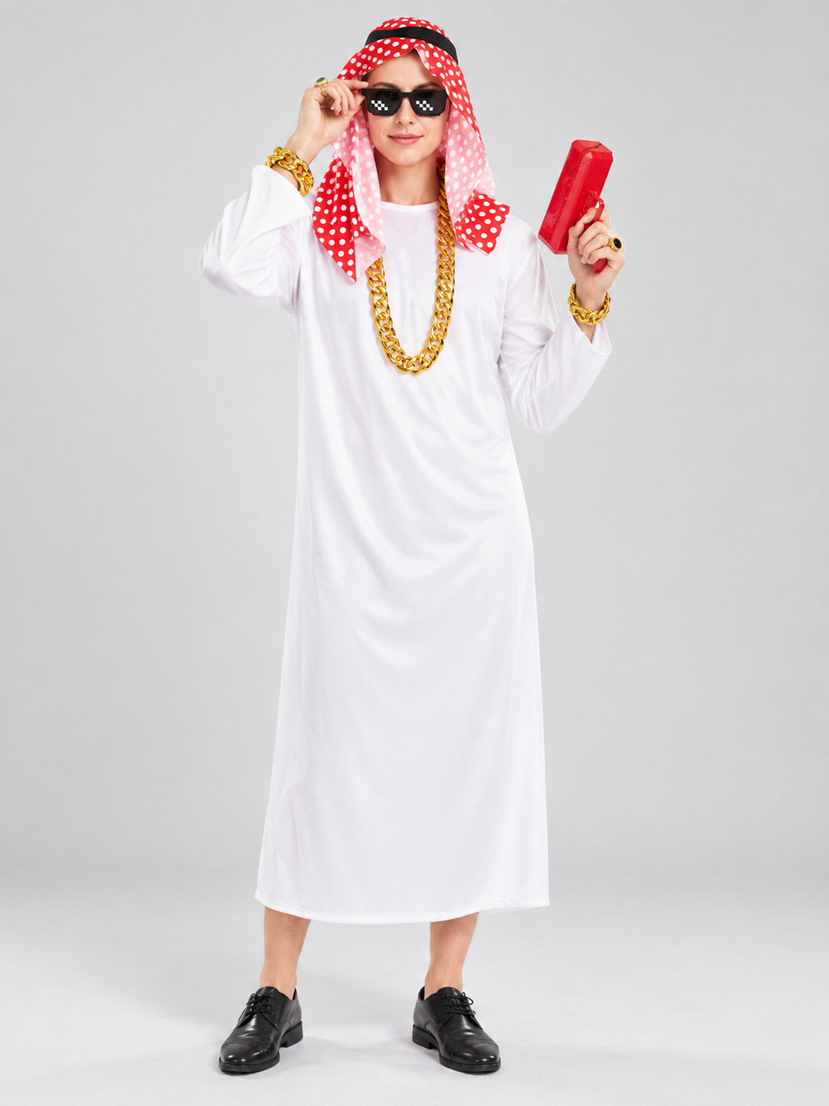 Arabic-Style Carnival Costume with Scarf on-model view
