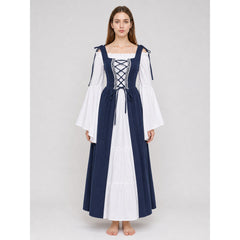 Medieval-Style Dress with a Square Neckline