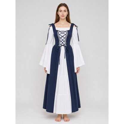 Medieval-Style Dress with a Square Neckline on-model view