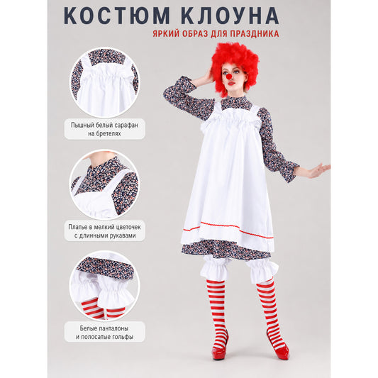 Clown costume with dress and accessories