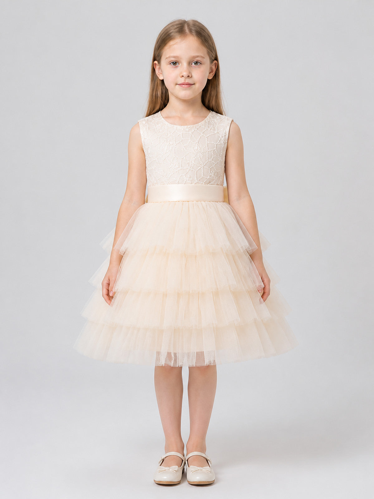 Princess Tutu Dress for a Flower Girl’s Birthday on-model view