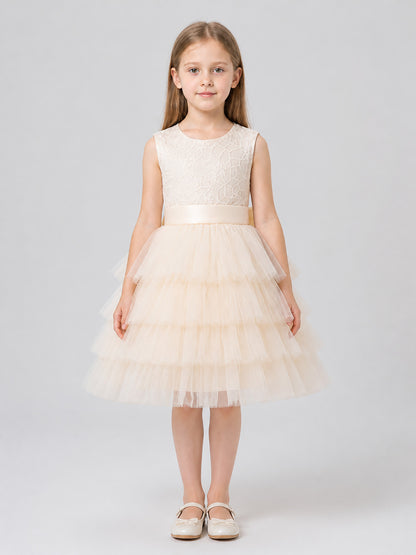 Princess Tutu Dress for a Flower Girl’s Birthday on-model view
