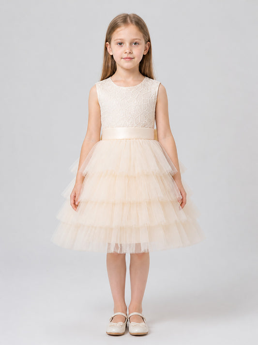 Princess Tutu Dress for a Flower Girl’s Birthday on-model view