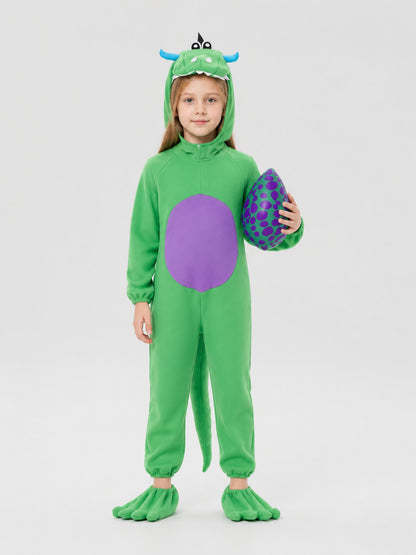 Hooded Dinosaur Costume with Tail on-model view