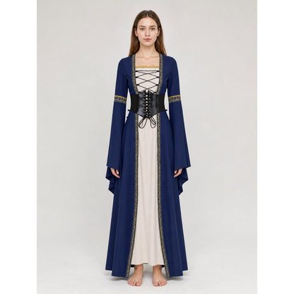 Long Renaissance-Style Dress with Long Sleeves