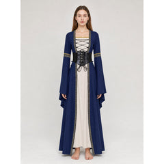 Long Renaissance-Style Dress with Long Sleeves