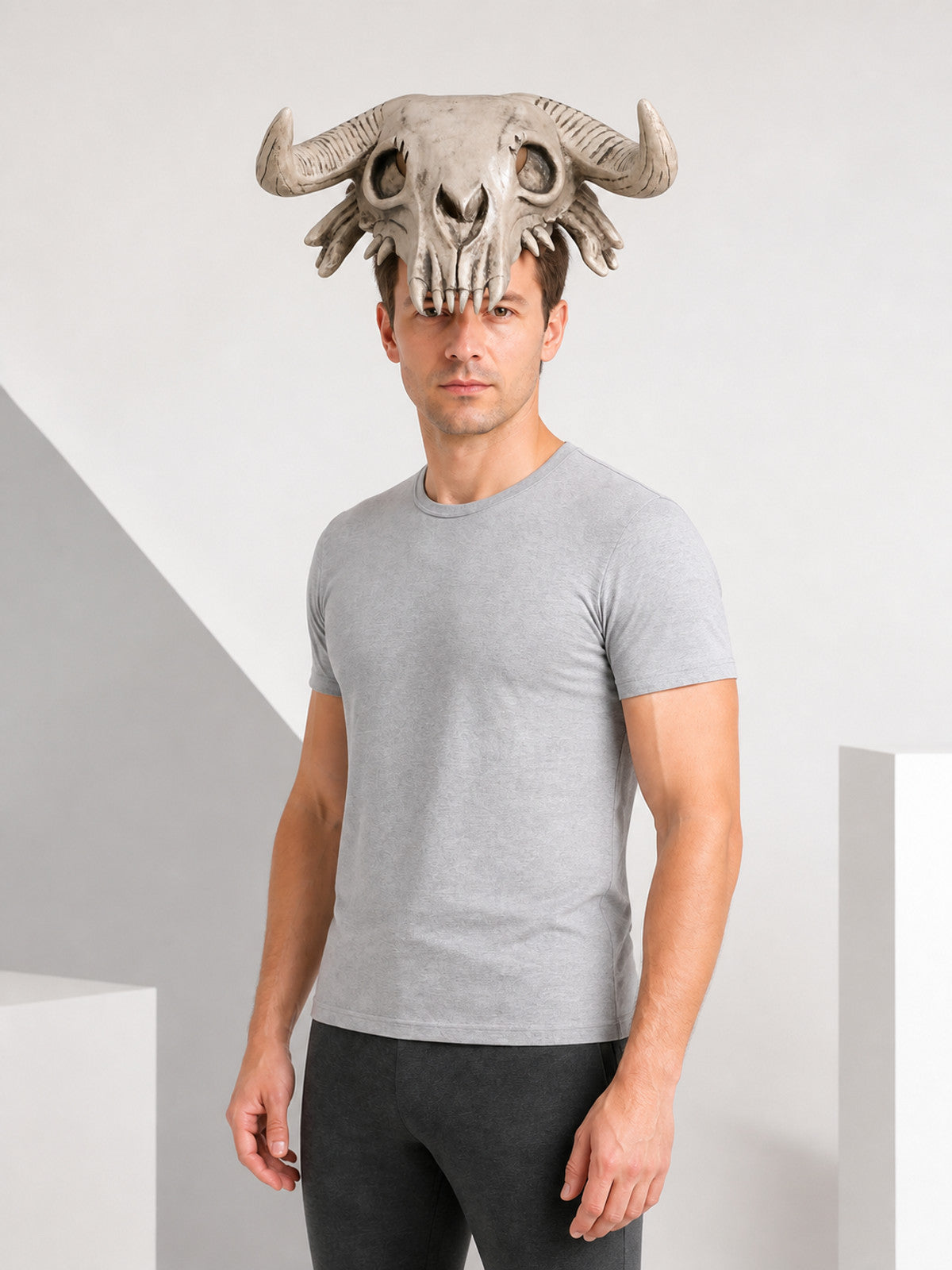 Halloween Carnival Mask with Skull and Horns