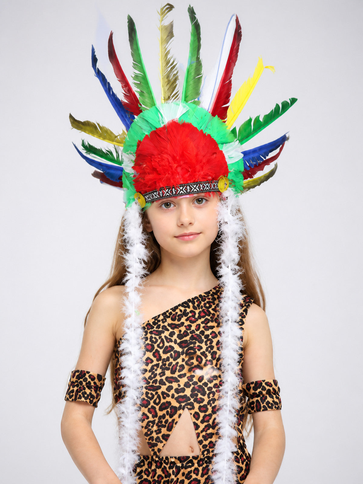 Carnival Headdress with Colorful Feathers main product view
