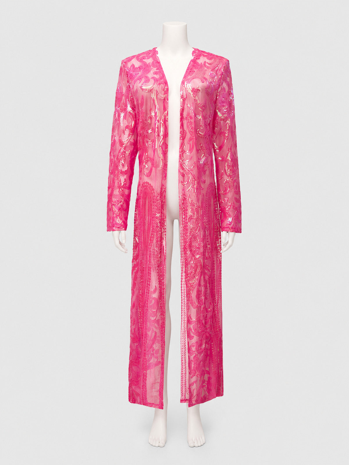 Long Cardigan with Sequins and Baroque Embroidery