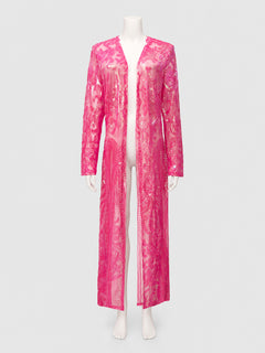 Long Cardigan with Sequins and Baroque Embroidery