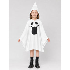 Ghost costume with hood, dress with gloves
