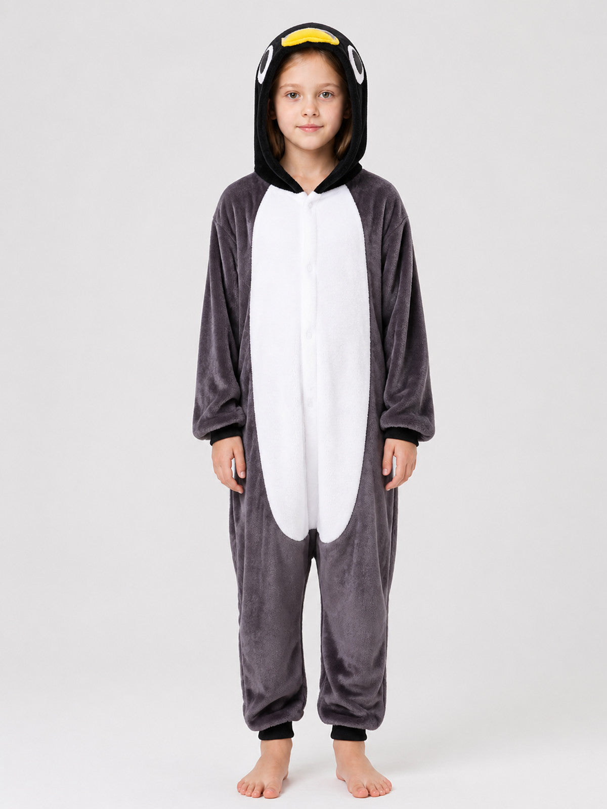 Husky Flannel Hooded Onesie Pajama on-model view