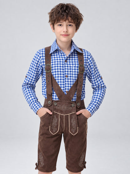 Blue Plaid Long-Sleeve Button-Down Shirt