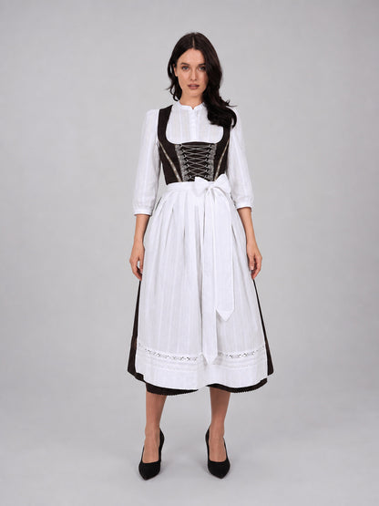 Historical Dress Costume for Cosplay, Black and White front view