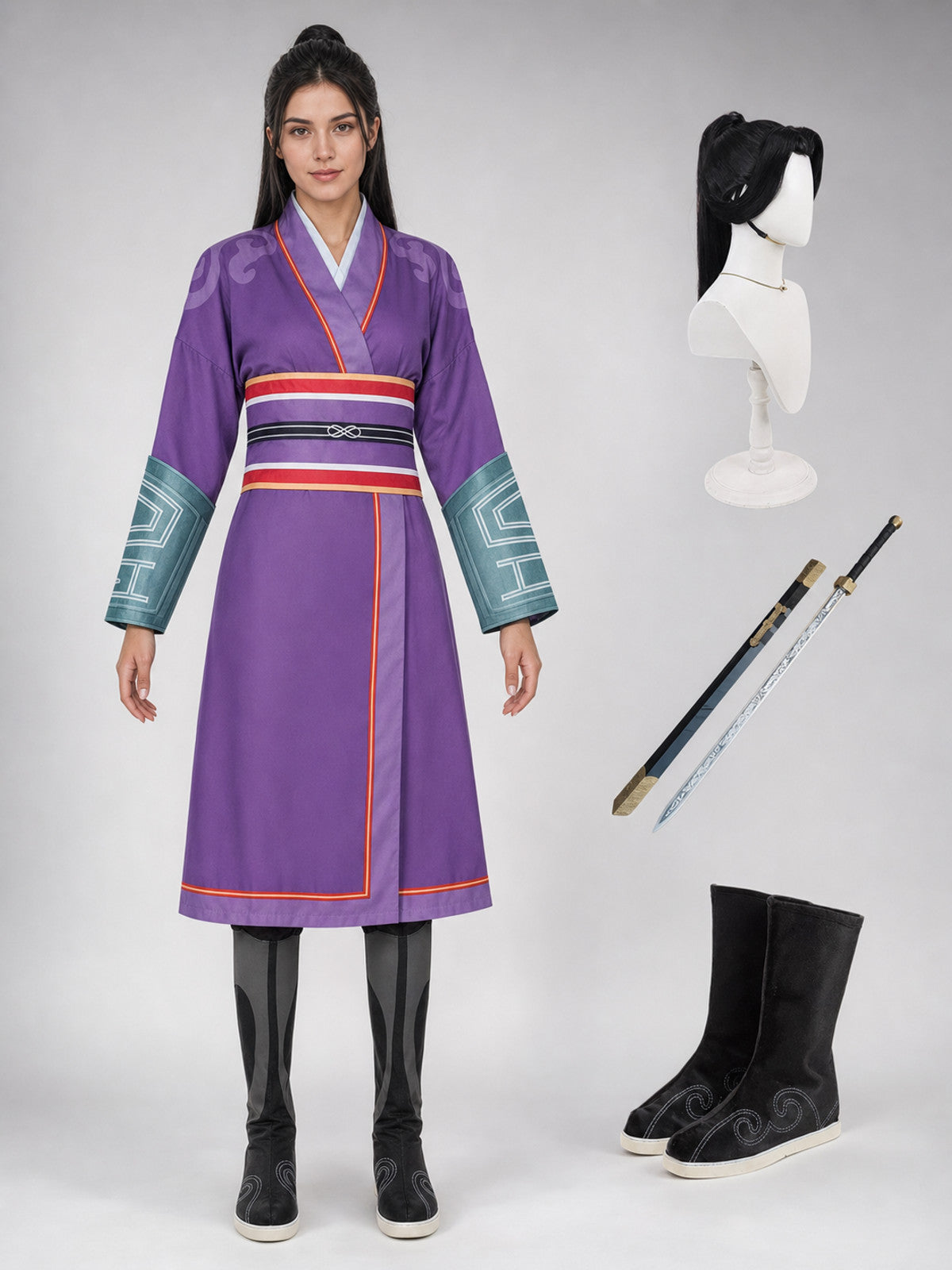 Yin Furen Cosplay Costume with Wig and Sword