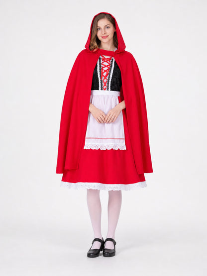 Little Red Riding Hood Costume with Cape on-model view